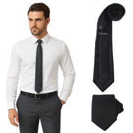 Man of Men Solid Black Color Ties for Men, Mens Ties, Adjustable Mens Tie, Necktie for Business and Wedding