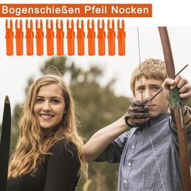 SVUPUE Archery Arrow Cams, 50 Pieces Arrow Cams Plastic, Arrow Cam for 6.2 mm Diameter Arrow Shafts, Orange