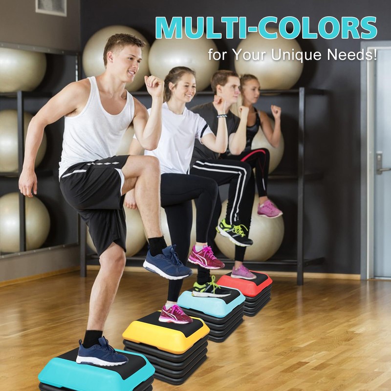 MIIUDGIG 16"x16" Exercise Aerobic Step Platform with 4 Risers, Adjustable