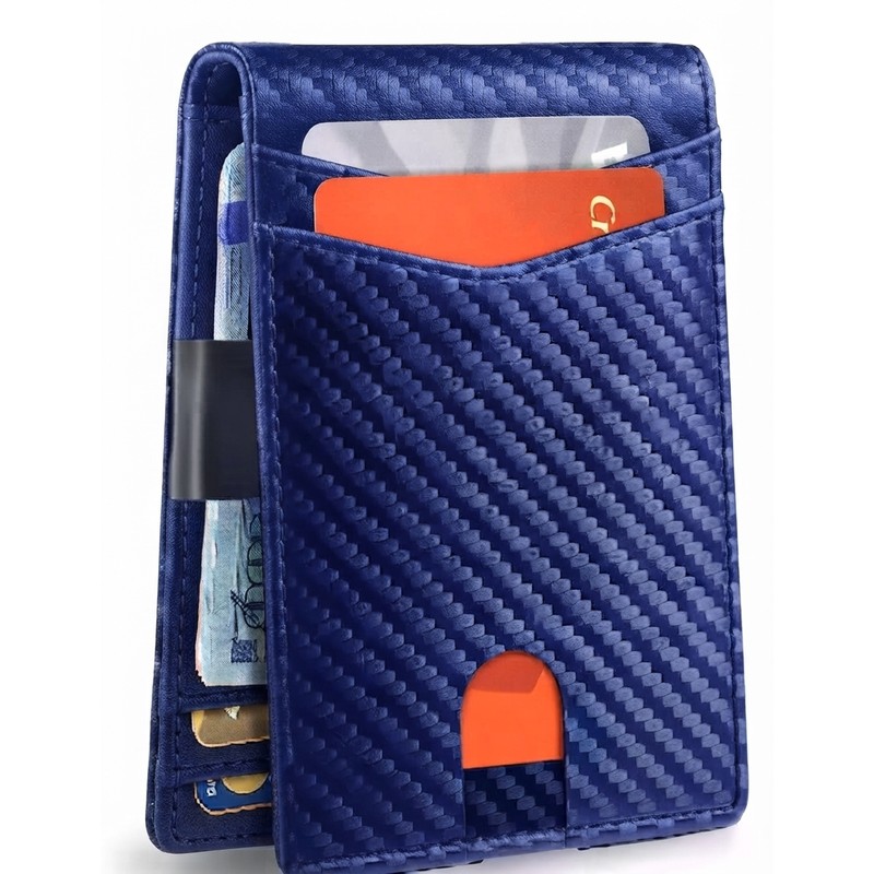 Carbon Fiber RFID Blocking Wallet for Men Slim Minimalist Card