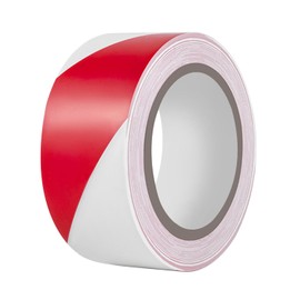 YEEGRAOU Hazard Tape 2 Inch x 108 Feet Red & White Ultra-Adhesive Hazard Warning Safety Stripe Tape, Adhesive Marking Barrier Tape for Marking Floor, Walls