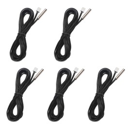 DROK 5Pcs 10k B3950 Temperature Probe, -25 to 125 Degree Celsius Temp Sensor, 3 Meters 9.8 Feet Sensitive Stainless Steel NTC Temperature Sensor Probe