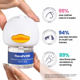 TherapetMD - Cat Calming Diffuser Pheromone Kit - Multi Cat Anxiety Relief Stress Reduction Plugin 700 sq ft Coverage Vet Recommended.