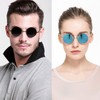 M2Ma Polarized Round Sunglasses for Men, Flat TAC Lens, Polarized
