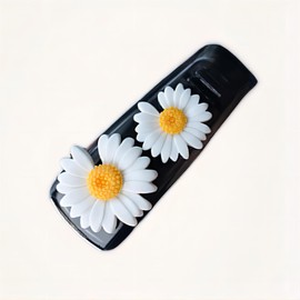 LXQTAO Car Glasses Clip – Adorable Multi-Functional White Floral Car Sun Visor Sunglasses Clip, Perfect for Organizing Glasses, Sunglasses, Data, and Receipts (White Daisy)