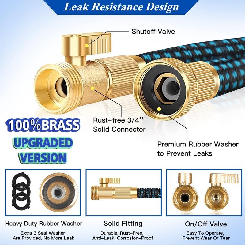 50FT/100FT Expandable Garden Water Hose with 10 Function Nozzle:_BLUE B_50FT