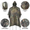 Fousam Camo Rain Poncho, Multi Use Waterproof Rain Coat for