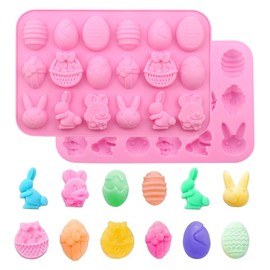 LQIOACU 2 Stück Silikonform hase, Silikonform ostern, Silikonform schokolade, Gießformen silikon ostern