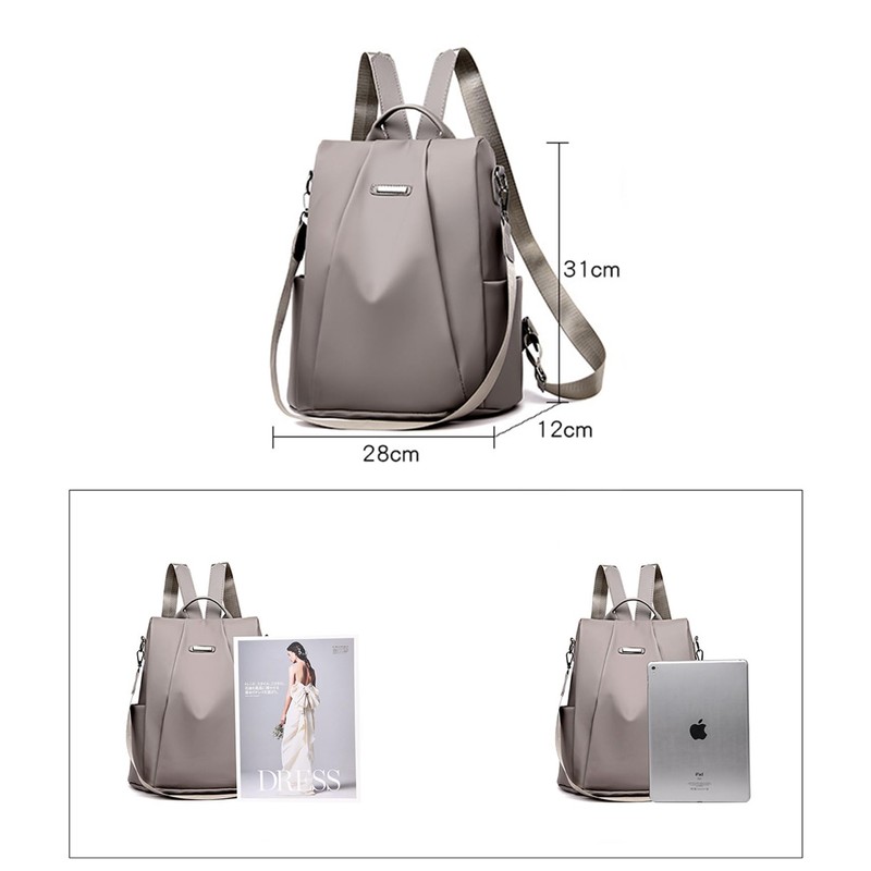 MOANATURA Women Casual Anti-Theft Backpack Waterproof Nylon Backpack Large Capacity