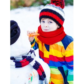 Geyoga 4 Pcs Kids Neck Warmers Winter Neck Gaiter Fleece Face Cover Ski Mask(Rose Red, Red, Pink, Orange,Ages 5-10)