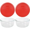 Pyrex (2 7203 7 Cup Glass Dishes & (2) 7402-PC