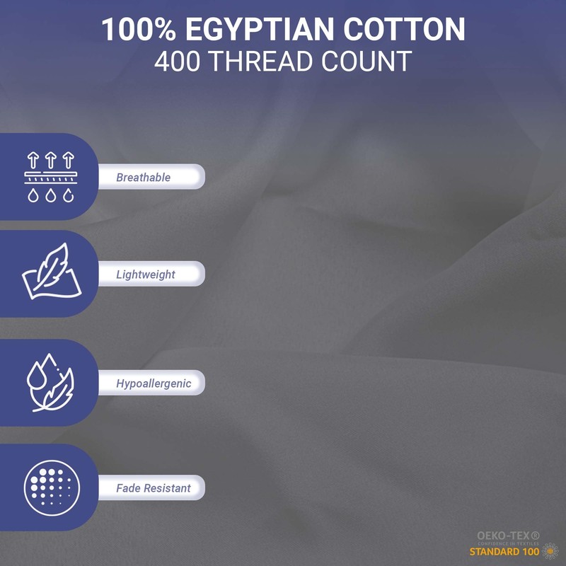 SAMAYISH 100% Egyptian Cotton Double Fitted Sheet 400 Thread Count