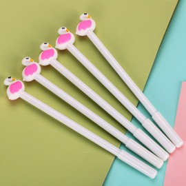 10 Pcs Cute Flamingo Pens Gel Pens Black Ink Pens Rollerball Pens for Girls Students Cartoon Writing Examination Pen Set Refillable Fine 0.38mm Nibs School Office Supplies