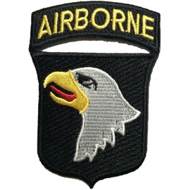 101st AIRBORNE Divisions Screaming Eagle Sew Iron on Embroidered Applique Badge Sign Costume Paratrooper Shoulder Patch - Black By Ranger Return (RR-IRON-AIRB-DIVI-EAGL-BLCK) by Ranger Return