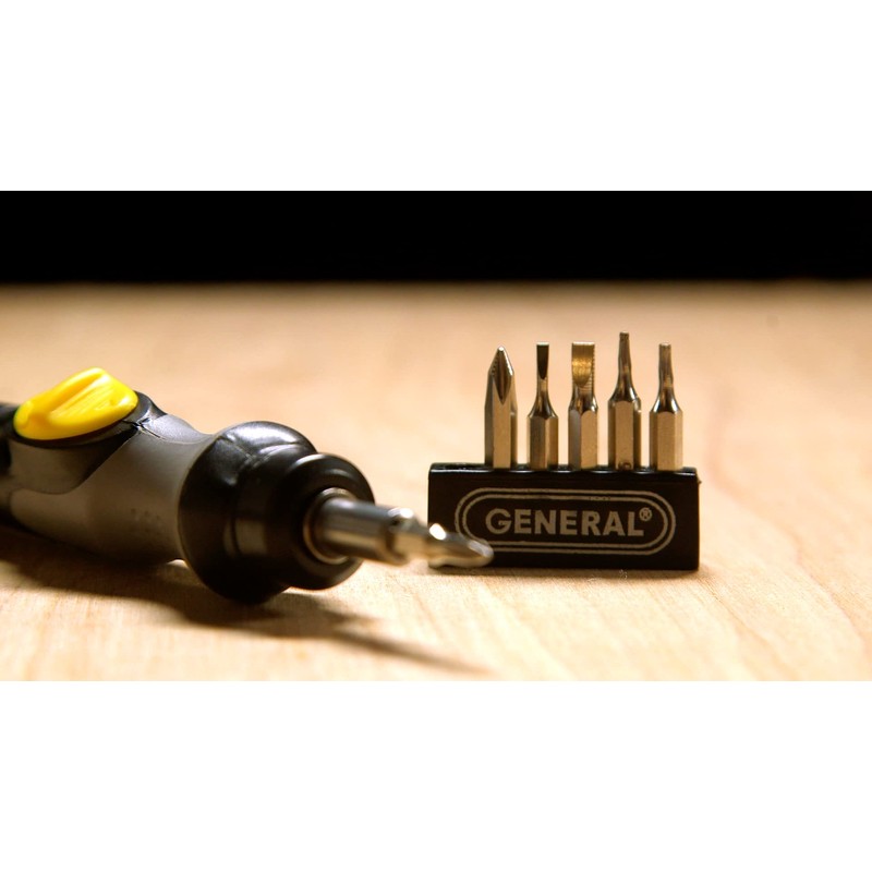 General Tools Precision Cordless Electric Screwdriver #500 with Six Bits