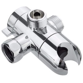 3 Way Shower Head Diverter G 1/2 3-Way T-Adapter, Bathroom Universal System Component Replacement Part, Chrome Valves for Bathroom