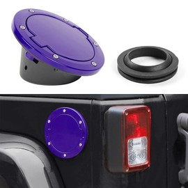 JeCar JK - Cubierta de llenado de combustible, tapa de gas de aleación de aluminio, accesorios exteriores para Jeep Wrangler 2007-2018 JK JKU, morado