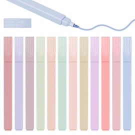 Highlighters Pens, 12Pcs Pastel Highlighters, Mild Assorted Colours Highlighter Pens, Aesthetic Cute Highlighter with Soft Chisel Tip for Journals, Bibles, Notebooks, School Office Supplies