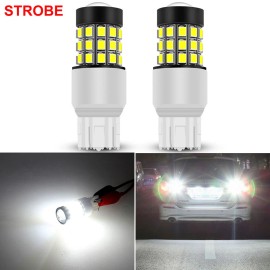 GLOFE 7443 LED Strobe Flashing Reverse Light Bulbs Bright Lamps For Honda Civic Accord