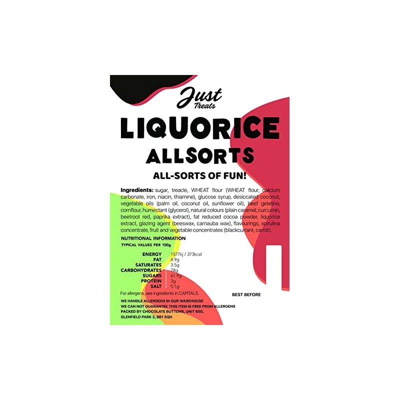 Just Treats Liquorice Allsorts (500g Share Bag)