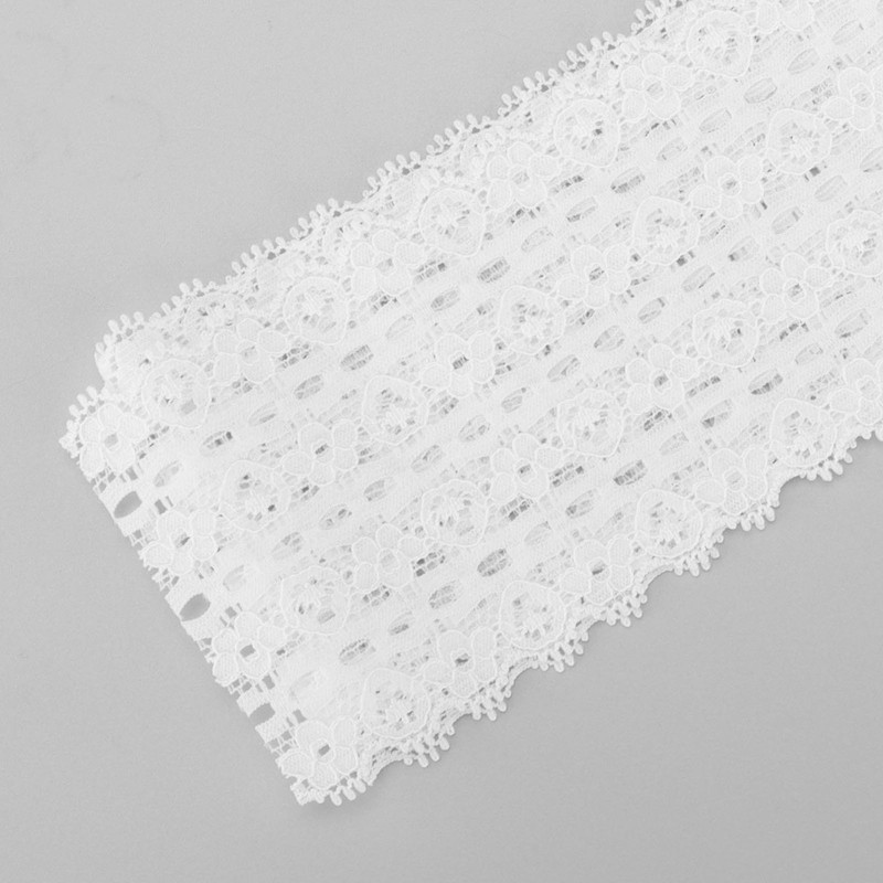 White Lace 10 Yards 6cm/2.3in Wide Ribbon Trim Flower Pattern
