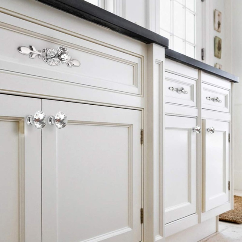 INCREWAY Drawer Knobs, 8Pcs Zinc Alloy Door Pull Handles Crystal