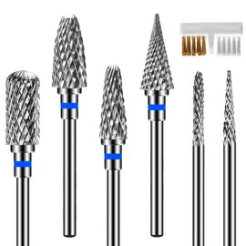 Diesisa Pack of 6 Nail Cutter Bits, Nail Cutter Attachments, 3/32 Inch (2.35 mm), Carbide Bits for Nail Cutters, Cutter Bit for Gel Nails, Acrylic Nails, Natural Nails (Medium Grit)