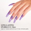Imtiti Glitter Gel Nail Polish, Clear Purple Iridescent Glitter Gel