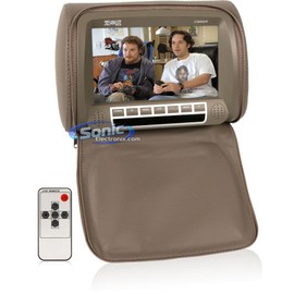 Absolute COM-950IRG 9.5-Inch Headrest Pillow with Zipper Cover TFT/LCD Monitor and Built-in IR Transmitter (Grey)