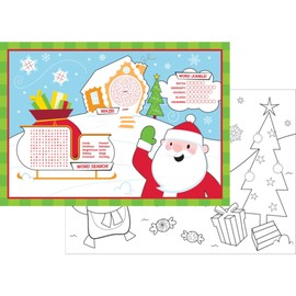 Disposable Paper Christmas Activity Rectangular Placemats - 14.25" - Club Pack of 96