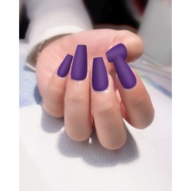 LADYING 24 Packs (576 Pieces) Matt Coffin Nails for Sticking Long, Ballerina Press On Nails Jelly Kit, High-Quality Artificial Nails, Fake Nails with Glue Nail File, Coffin Fingernails, Artificial