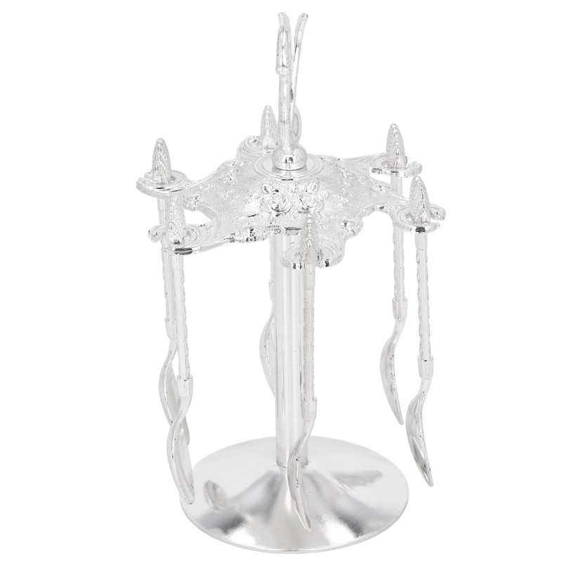 Coffee Spoon Holder Elegant Swan Silver Color Zinc Alloy Rotatable