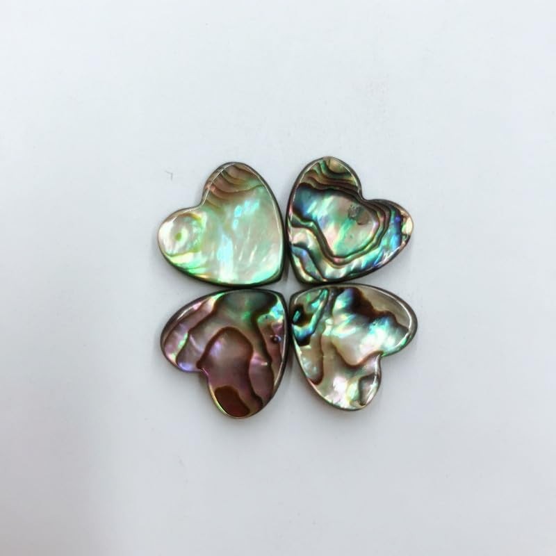 20PCS Heart Beads Abalone Shell Beads Natural Abalone Flat Loose