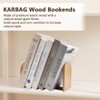 KARBAG Book Ends, 2 Pack Natural Bamboo Bookend Heavy Duty