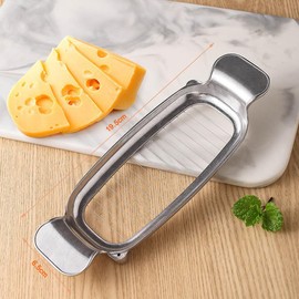 Butter & Cheese Slicer Stainless Steel Multipurpose Cheese Slicer，With Ergonomic Handle, Suitable For Cutting Cheese, Butter, Eggs, Fruit And Other Softer Solid Food Use