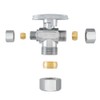 Eastman Quarter-Turn Dual Outlet 3-Way Stop Valve, 3/8 x 1/4