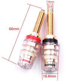 Atoplee Long Speaker Terminal Binding for Amplifier Terminal Plugs (6 Pieces, Black + Red) (Long 3 Pairs)