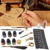 Feather Pen Set European Style British Retro Lacquer Stamp Dipped