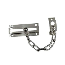 QCAA Solid Brass Chain Door Guard, with 9 Links Steel Chain, Satin Brushed Nickel, 1 Pack