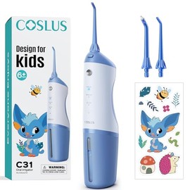 COSLUS Irrigador Bucal Inalámbrico Para Niños, Práctico Palillo De Agua Para Dientes, Aparatos Dentales Y Cuidado De Encías. 4 Modos Para Mayores De