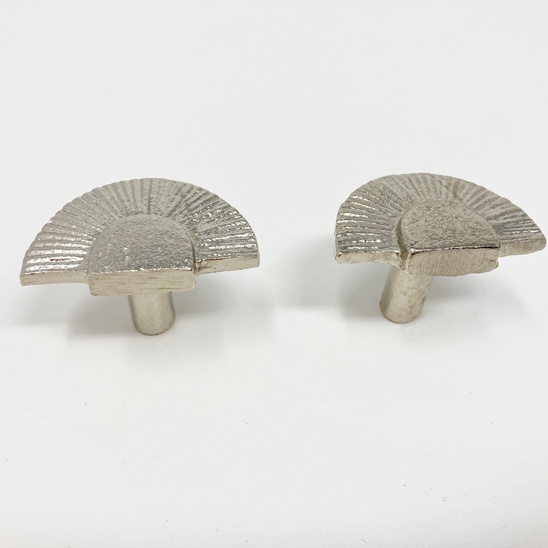 Art Deco Half Fan Knob Iron Knob, Kitchen Knob, Vintage