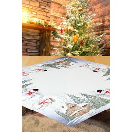 Kamaca snowmen series high-quality print motif Christmas tablecloth, winter Christmas