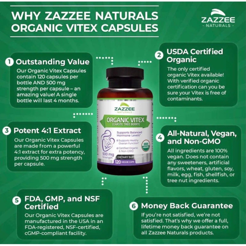 Baya Orgánica Vitex 120caps Balance Hormonal 500mg Hecho E.u Sabor