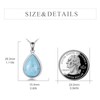 CRMAD Sterling Silver Larimar Teardrop Necklace Pendant for Women -