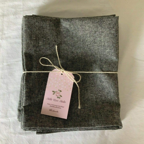 NEW LINEN DINNER NAPKINS SET of 4 KITCHEN TOWELS HANDMADE