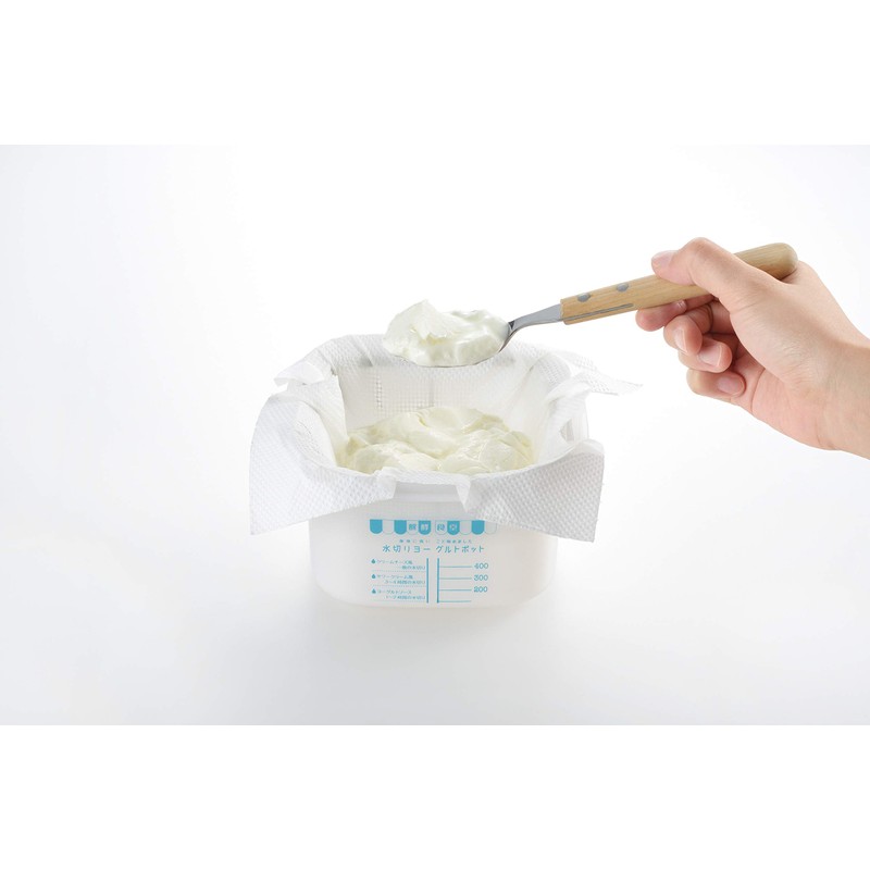 Yoshikawa 918848 Fermented Cafeteria, Drainer Yogurt Pot, Gift Wrapping, Blue,