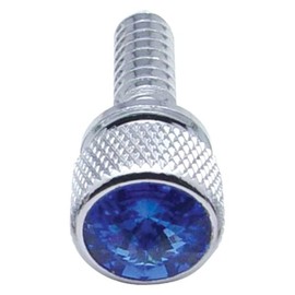 United Pacific 23802 1/4"-20 Peterbilt Dash Screw - Knurled Screw Head with Blue Diamond (14 Pack)