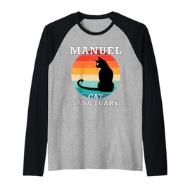 Manuel Cat Sanctuary Group Family Reunion Name Raglan Baseball Tee