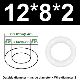 LEPEVNEY Silicone O-Ring, 12mm OD x 8mm ID x 2mm Width, VMQ Seal O Rings Gasket, Pack of 30