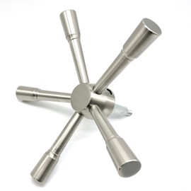 YOSEC 5 spoke gun safe handle with nickel stainless steel finish fits most fireproof rifle safe, gun cabinets, depository safes and vault doors